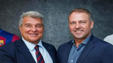 Hansi Flick et Laporta (Fc Barcelone)