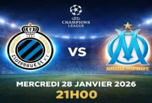 Où voir Club Brugge Marseille en direct en Ligue des champions ?